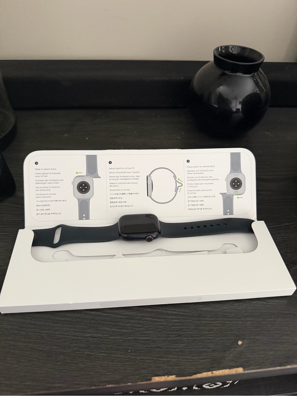 Apple Smartwatch with Black Band - Space Gray Case